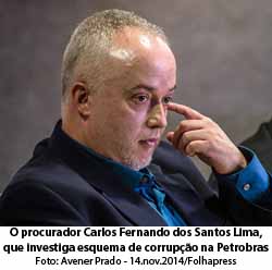 Folha de So Paulo - 22/09/15 - O procurador Carlos Fernando dos Santos Lima, que investiga esquema de corrupo na Petrobras - Foto: Avener Prado - 14.nov.2014/Folhapress
